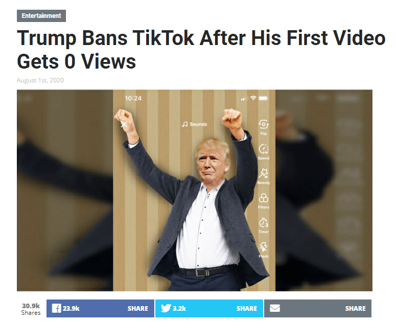 特朗普：赞成TikTok继续在美国运营一段时间